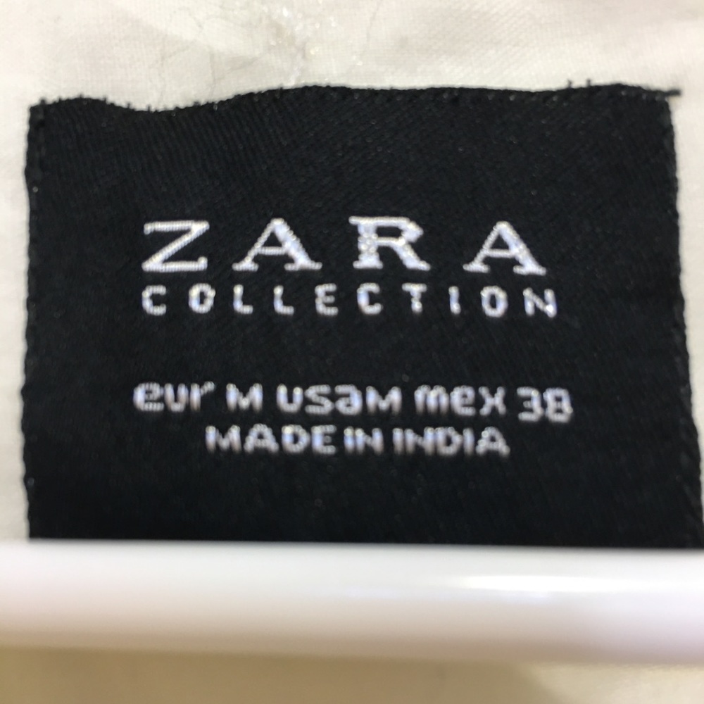 Zara 3/4 Sleeve Off White Floral Embroidered Shirt - Picture 8 of 8